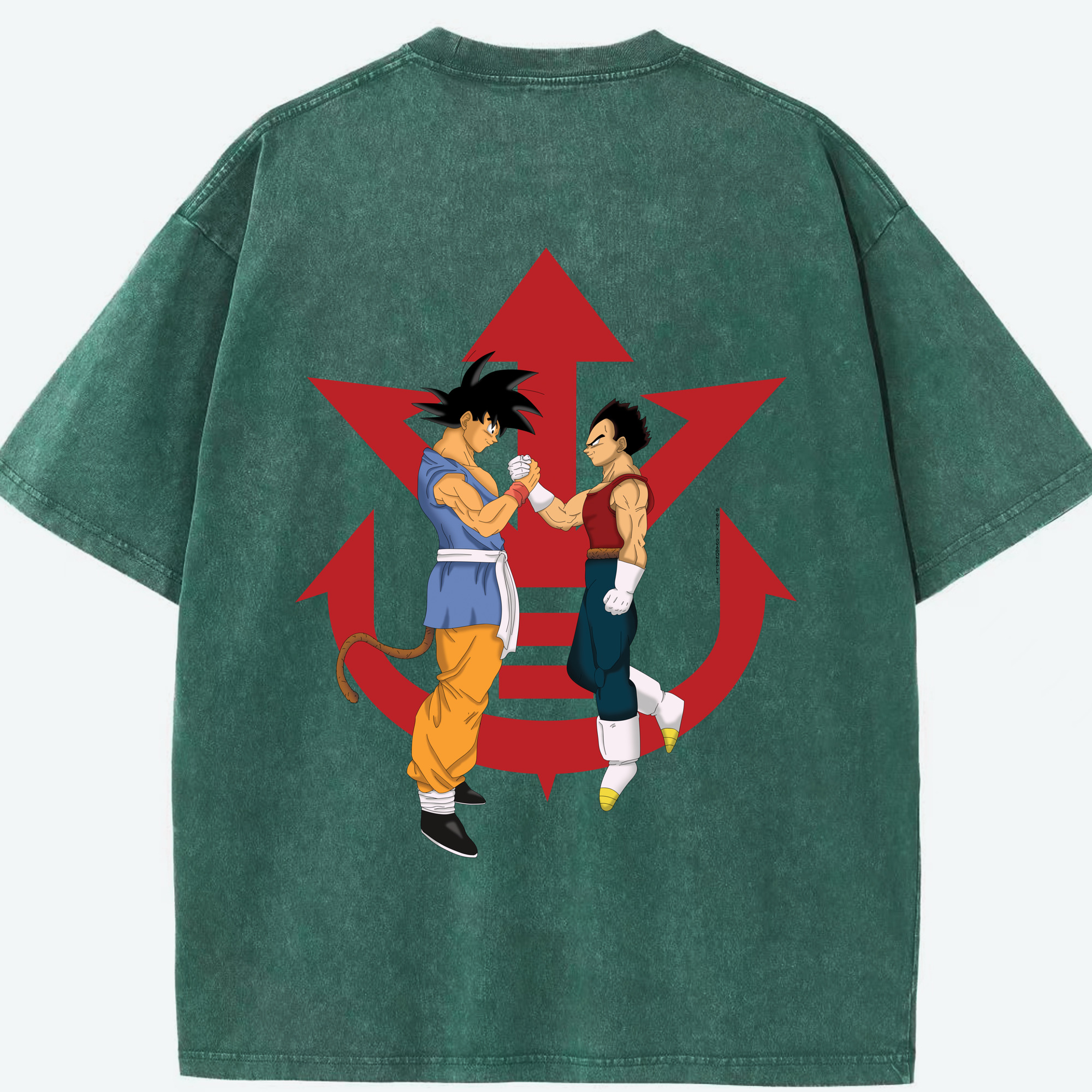 （画像用） ドラゴンボール 孫悟空（そん ごくう）Son Goku カカロット DRAGON BALL Kakarotto 綿100% ヴィンテージ風 半袖Tシャツ（背面プリント）